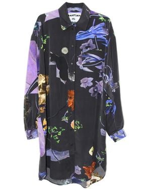 Anntian Floral-Print Shirt - Blue