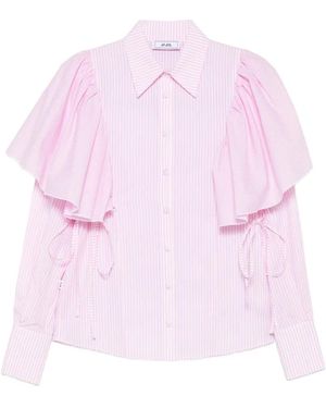 Jijil Chemise Rayée À Volants - Pink