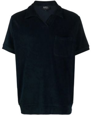 A.P.C. Agustino Poloshirt Aus Fleece - Blau