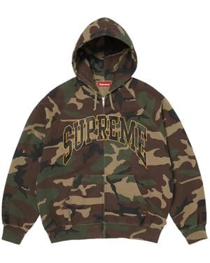 Supreme Felpa Cracked Ranglan Con Zip - Verde