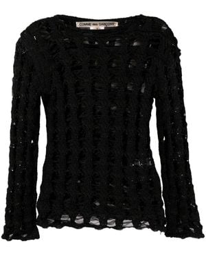 Comme des Garçons Opengebreide Trui - Zwart