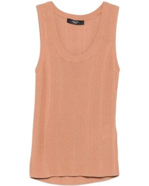 Weekend by Maxmara Canotta A Coste Con Scollo Rotondo - Neutro