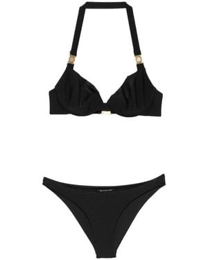 Balmain Bikini Mit Logo-Schild - Schwarz