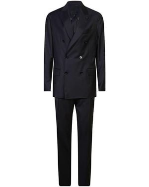 Lardini Double-Breasted Suit - Black