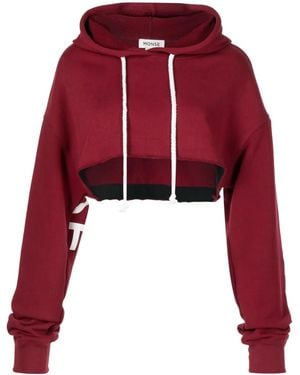 Monse Logo-Detail Cotton Cropped Hoodie - Red