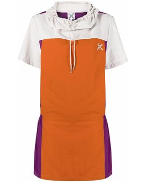 KENZO Colourblock Drawstring-Collar Dress - Orange