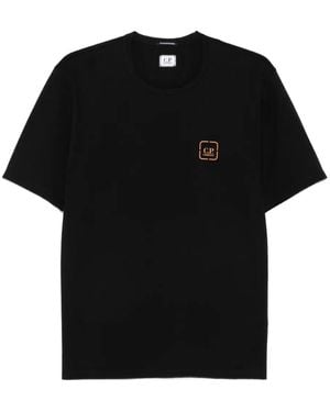 C.P. Company Square-Logo Cotton T-Shirt - Black