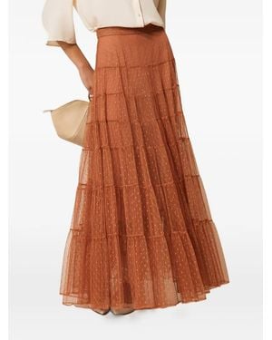 Twinset Long Plumetis Tulle Skirt - Orange