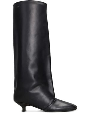 Vicini Square-Toe Leather Boots - Black