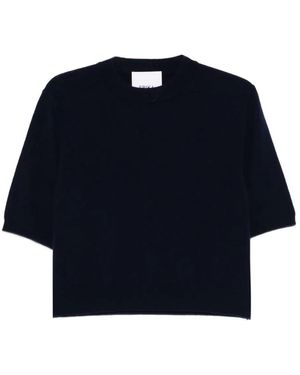 Erika Cavallini Semi Couture ショートスリーブ カシミアトップ - ブルー