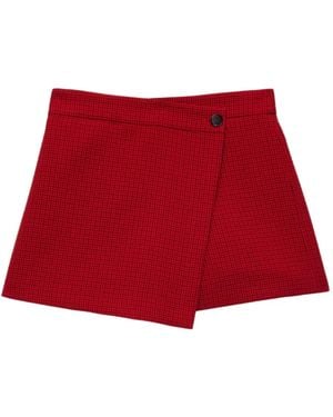 MSGM Button-Fastening Wrap Shorts - Red