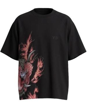 Y-3 Graphic-Print T-Shirt - Black
