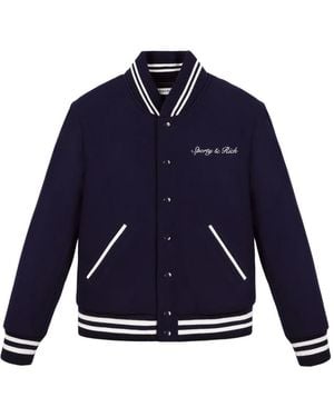 Sporty & Rich Carlyle Varsity-Style Jacket - Blue