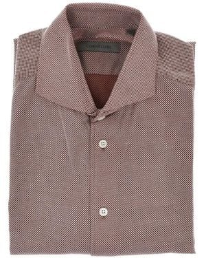 Corneliani Patterned Button-Up Shirt - Brown
