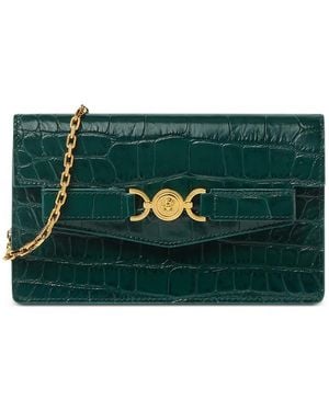 Versace Medusa '95 Croc-Embossed Wallet - Green