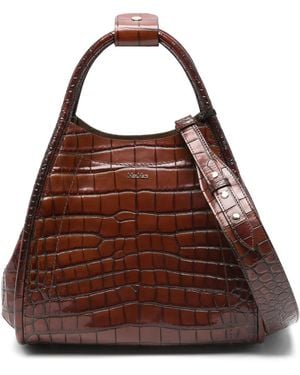 Max Mara Tote Bag mit Kroko-Prägung - Braun