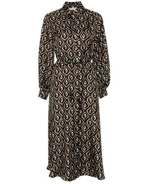 Max Mara Silk Twill Shirt Dress - Black
