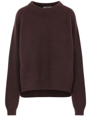 Dusan Ribbed-Knit Raglan-Sleeve Jumper - Brown