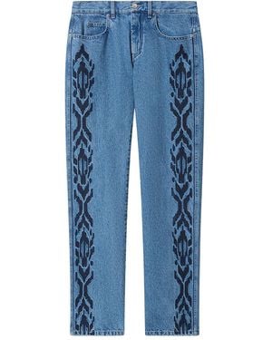 Isabel Marant Lewys Jeans With Embroidery - Blue