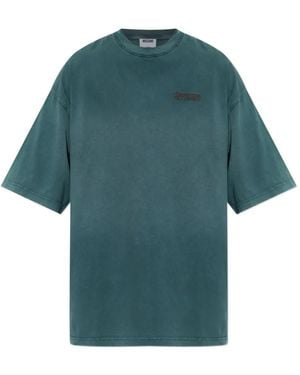 Moschino Embroidered-Logo T-Shirt - Green