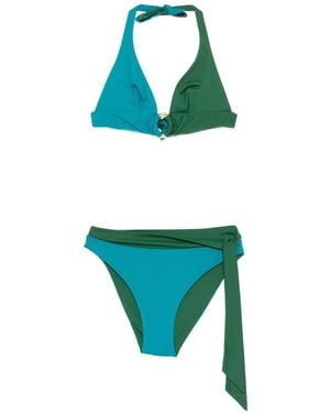 Fisico Ring Detail Tie Beachwear - Blue