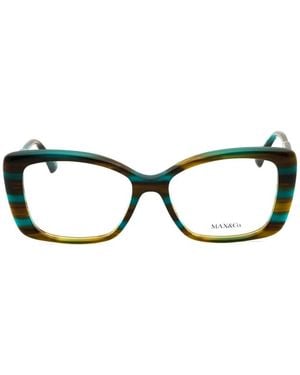 MAX&Co. Occhiali Rettangolari A Righe - Nero
