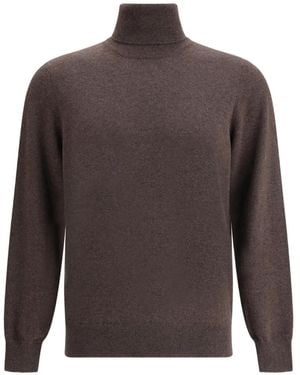 Brunello Cucinelli Jersey con cuello alto - Marrón
