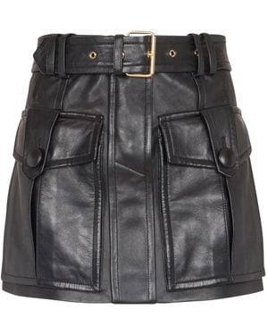 Balmain Belted Skirt - Black