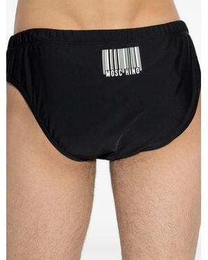 Moschino Logo-Print Swim Trunks - Black