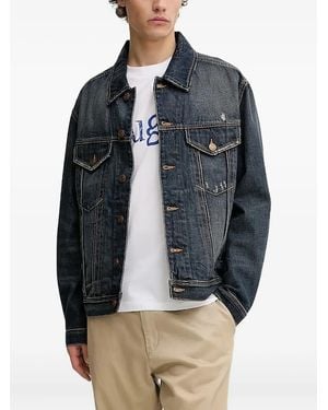 HUGO Distressed Denim Jacket - Blue