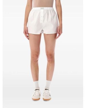Sporty & Rich Logo-Patch Mini Shorts - White
