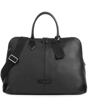 The Bridge Borsone Pebbled Leather Holdall - Black