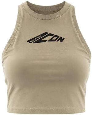 DSquared² Graphic-Detail Tank Top - Natural