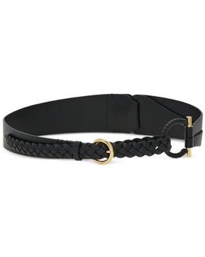 Ferragamo Cinturón Fijo Gancini - Negro