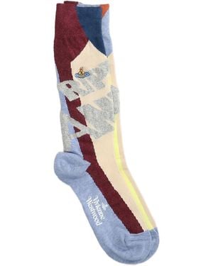 Vivienne Westwood Chaussettes En Coton - Bleu