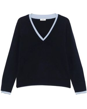 Sandro V-Neck Jumper - Blue