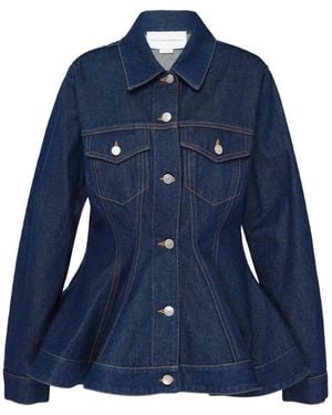 Stella McCartney Peplum-Hem Denim Jacket - Blue