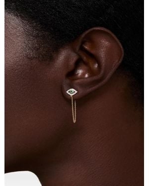 Mateo 14Kt Evil Eye Gelbgoldohrringe Mit Smaragd Und Diamanten - Braun