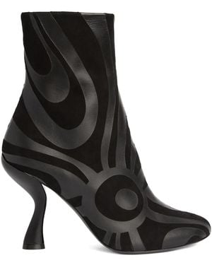 PUCCI Marmo Print Heeled Boots - Black