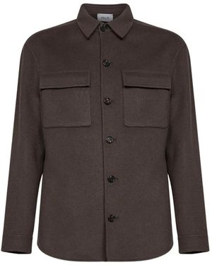 D4.0 Wool Button-Up Jacket - Brown