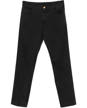 Stefano Ricci Logo-Plaque Jeans - Black