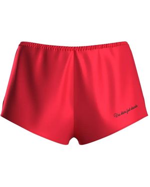 Scandale Short Dédicace En Satin À Broderies - Red