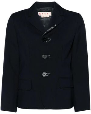 Marni Elegant Mini Wool Jacket - Blue