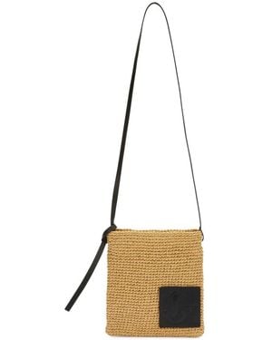 Jil Sander Interwoven Raffia Crossbody Bag - Natural