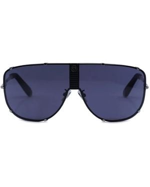 Philipp Plein Rimless Pilot Sunglasses - Blue
