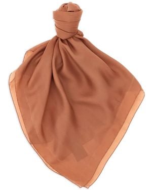 Saint Laurent Cassandre Square Logo Scarf - Orange