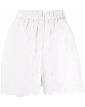 RED Valentino Butterfly Cut-Out Taffeta Shorts - White