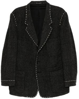 Y's Yohji Yamamoto Wool Hand-Stitch Blazer - Black