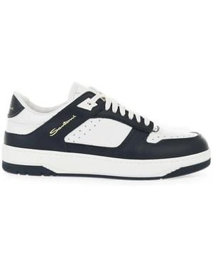 Santoni Air Perforated Paneled Sneakers - White