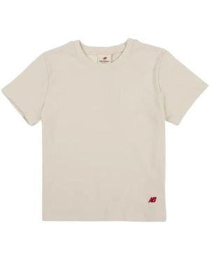 New Balance Logo-Patch T-Shirt - White